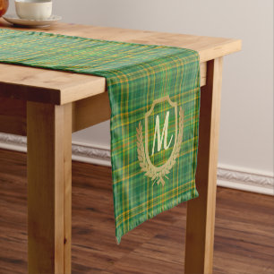 Rich Green Tartan (Plaid) Custom Short Table Runner