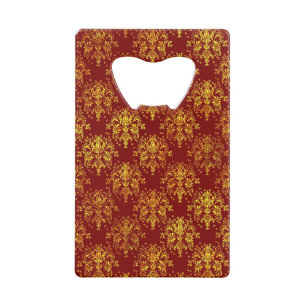 Rich Holiday Damask Credit Card Bottle Opener