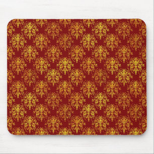 Rich Holiday Damask Mouse Pad