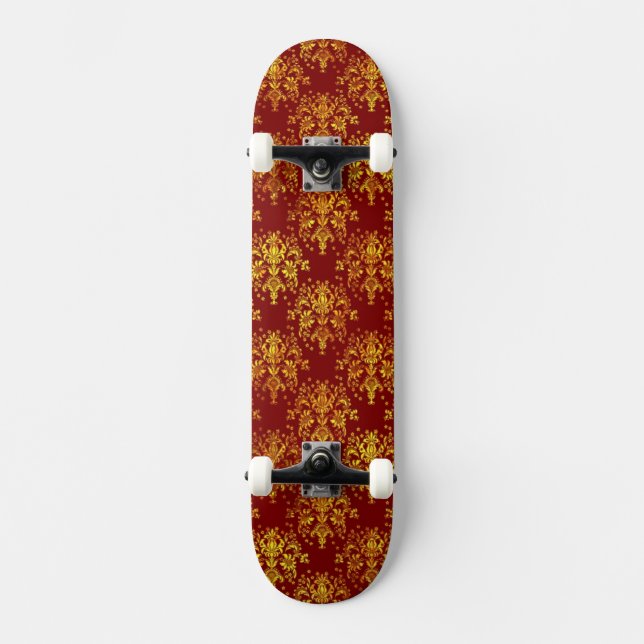 Rich Holiday Damask Skateboard (Front)