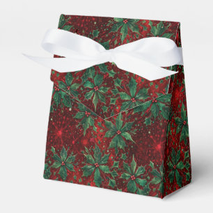 Rich Jewel Tone Christmas Holly Favor Box