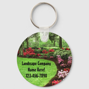 Rich Landscape Lawn Care Business Keychain
