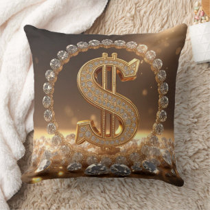 "Rich Luck Charm" Throw Pillow