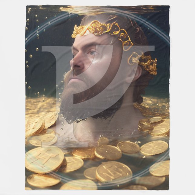 Rich Man Rune Fleece Blanket |Feoh Fehu Viking (Front)