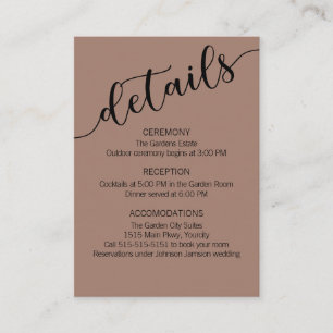 Rich Mocha Black Love Script Details Enclosure Card