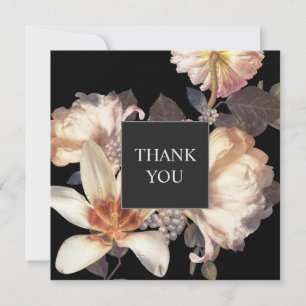 Rich Moody Floral Elegant Square Thank You Card