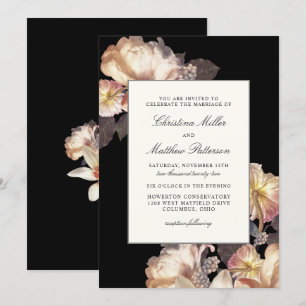 Rich Moody Floral Wedding Invitation