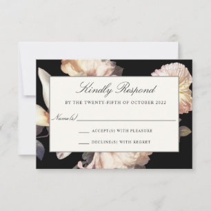Rich Moody Floral Wedding RSVP