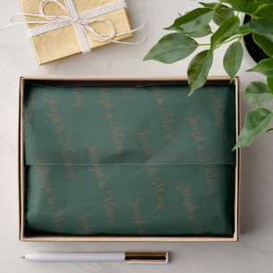 Rich Nature Inspired Pine Green & Walnut Wedding  Tissue Paper