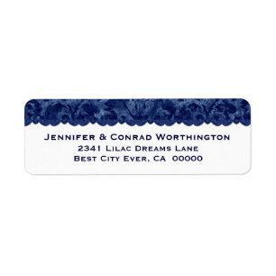 Rich Navy Blue Grunge Mariage damassé V03
