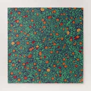 Rich Orchard: Vintage Tree Pattern. Jigsaw Puzzle
