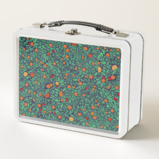 Rich Orchard: Vintage Tree Pattern. Metal Lunch Box