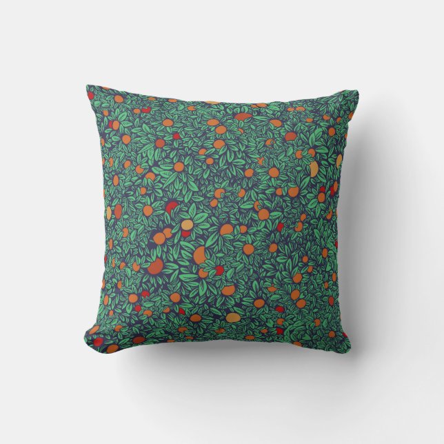 Rich Orchard: Vintage Tree Pattern. Throw Pillow (Front)