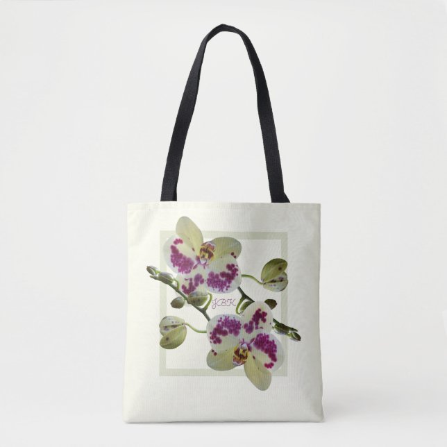 Rich Pale Yellow Orchids Custom Shoulder Tote (Front)