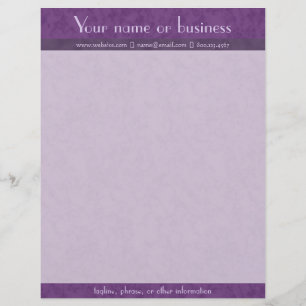 Rich Purple Textured with Lavender Letterhead