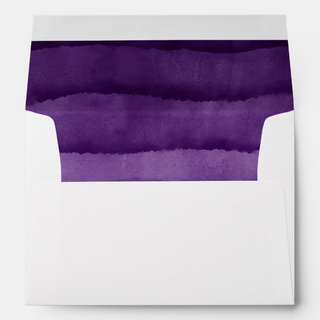 Rich Purple Watercolor Wedding Envelope (Back (Bottom))
