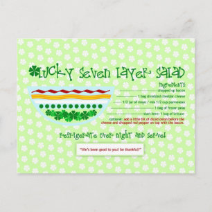 Rich Recipes  LUCKY SEVEN LAYER SALAD Postcard