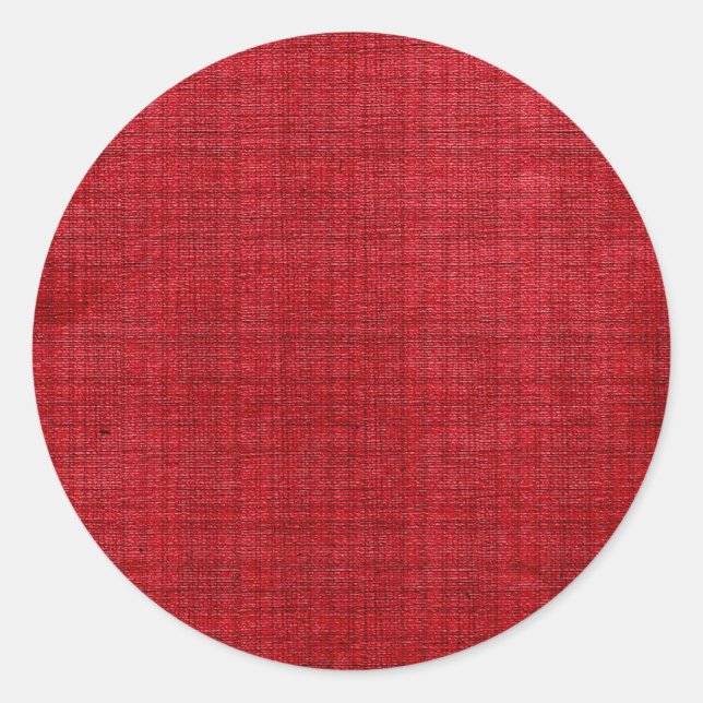 Rich Red Fabric Classic Round Sticker (Front)