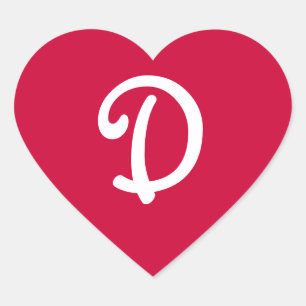 Rich Red Monogrammed Heart Sticker