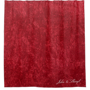 Rich Red Velvet Style Shower Curtain