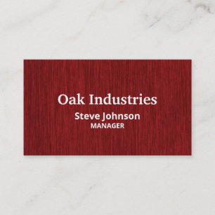 Rich Red Woodgrain Look Professional Business Card