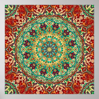 Rich Reds Mandala Poster