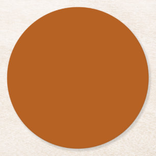 Rich sienna brown colour ready to customize round paper coaster
