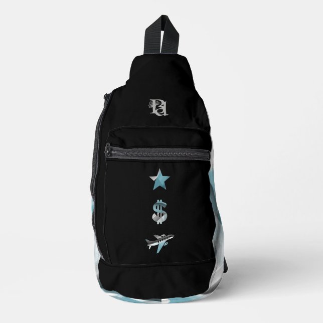 RICH Sling Bag Trend Abstract Blue Ocean  (Front)