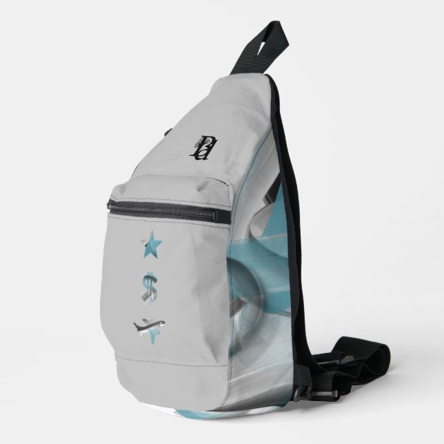 RICH Sling Bag Trend Abstract Blue Ocean  (Right Corner)