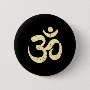 Rich Sphere Om Omkar Aum Symbol Spiritual Yoga Med 2 Inch Round Button