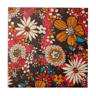 Rich sumptuous vintage floral textile pattern tile
