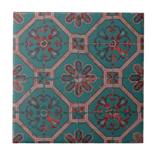 Rich Turquoise Vintage Restored Tile Design
