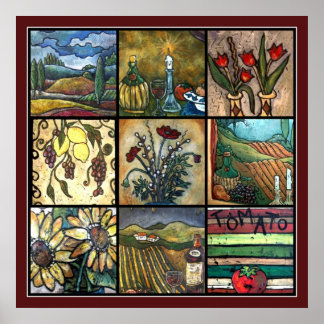 Rich Tuscan Collage Poster