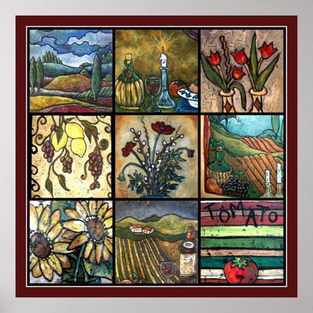 Rich Tuscan Collage Poster (Front)