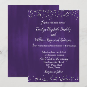 Rich Ultra Violet with Sparkles Wedding Invitation