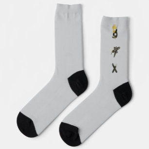 RICH Unisex Socks Trend Abstract Black White Gold