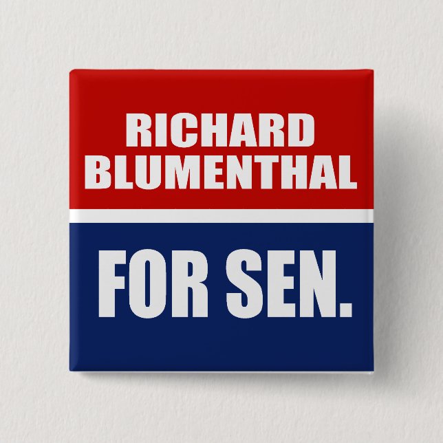 RICHARD BLUMENTHAL FOR SENATE 2 INCH SQUARE BUTTON (Front)
