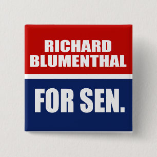 RICHARD BLUMENTHAL FOR SENATE 2 INCH SQUARE BUTTON