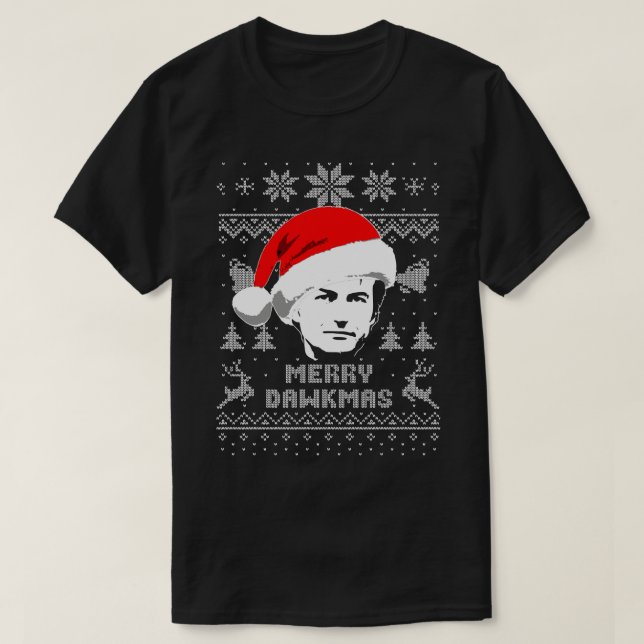 Richard Dawkins Merry Dawkmas Ugly Christmas Sweat T-Shirt (Design Front)