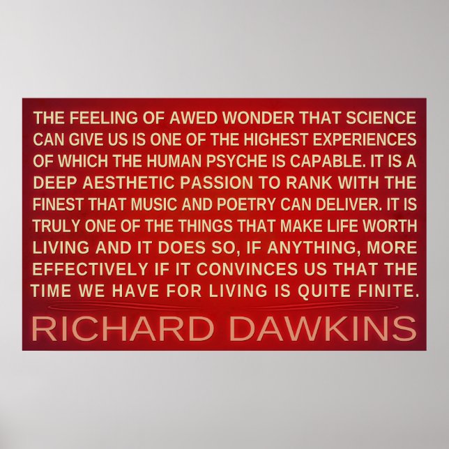 Richard Dawkins | Wonder Science Gives Us Poster (Front)