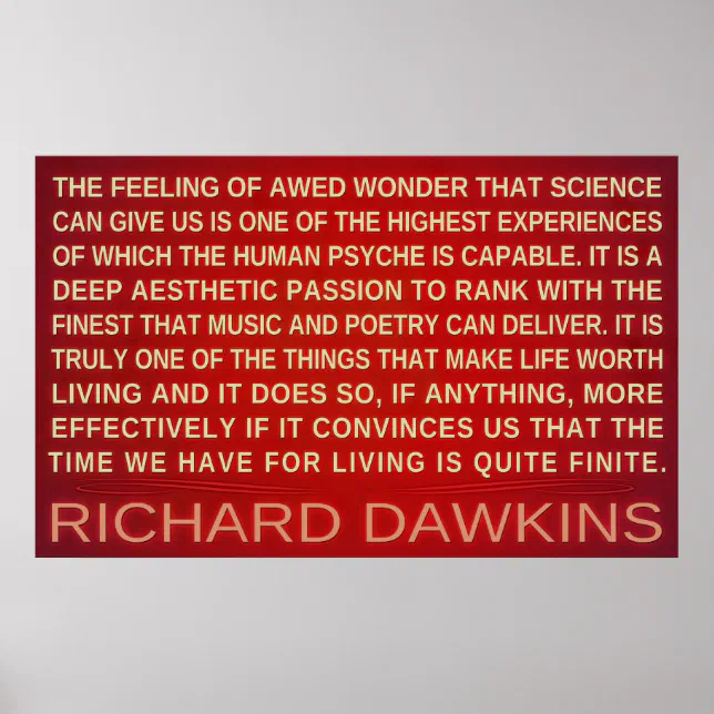 Richard Dawkins | Wonder Science Gives Us Poster | Zazzle