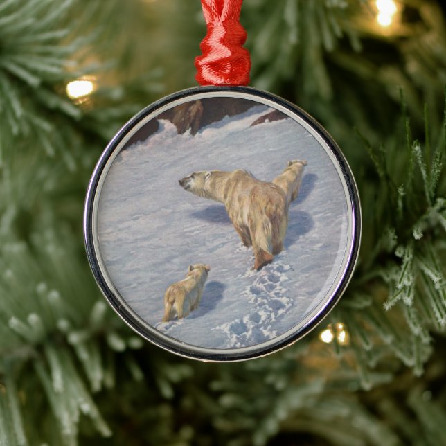 Richard Friese, Polar Bear Family Metal Ornament (Tree)