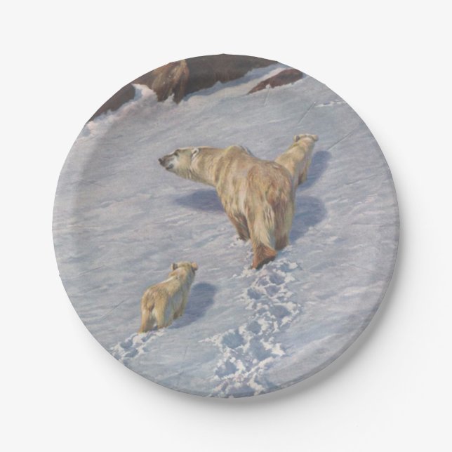 Richard Friese, Polar Bear Family Paper Plate (Front)