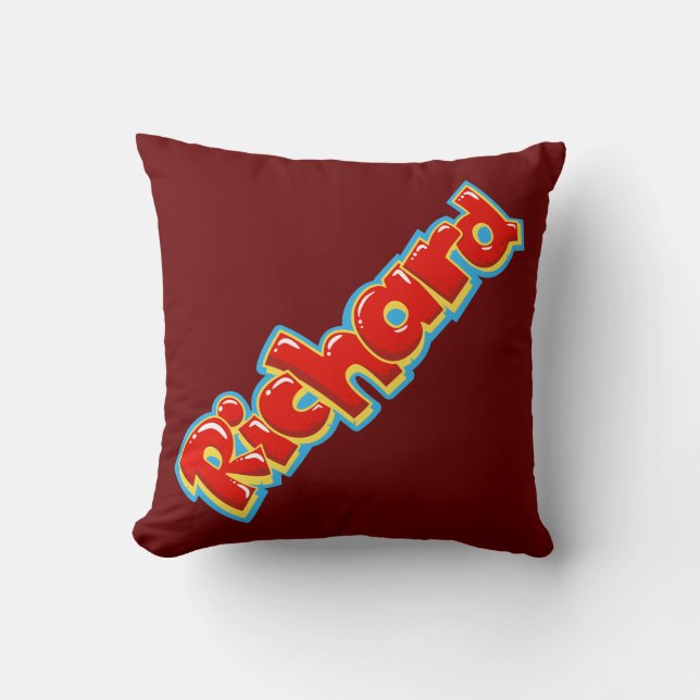 Richard graffiti throw pillow (Front)