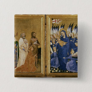 Richard II Presented to the Virgin and Child 2 Inch Square Button