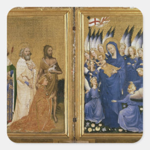 Richard II Presented to the Virgin and Child Square Sticker