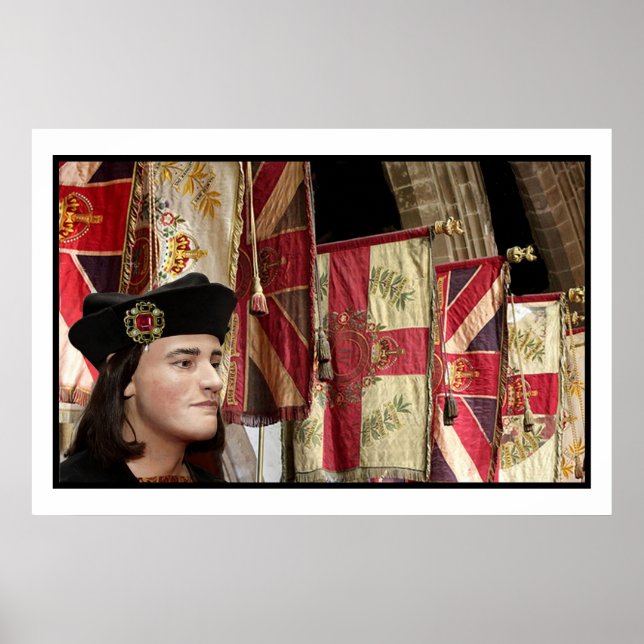 Richard III and Leicester Cathedral flags Poster (Front)