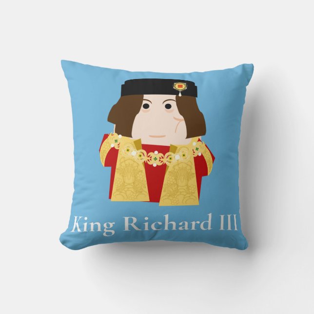 Richard III, House of York King of England Throw Pillow (Front)