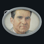 Richard Milhouse Nixon Belt Buckle<br><div class="desc">Norman Rockwell | Richard M. Nixon - portrait</div>