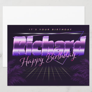 Richard Name First name lila retro birthday Card
